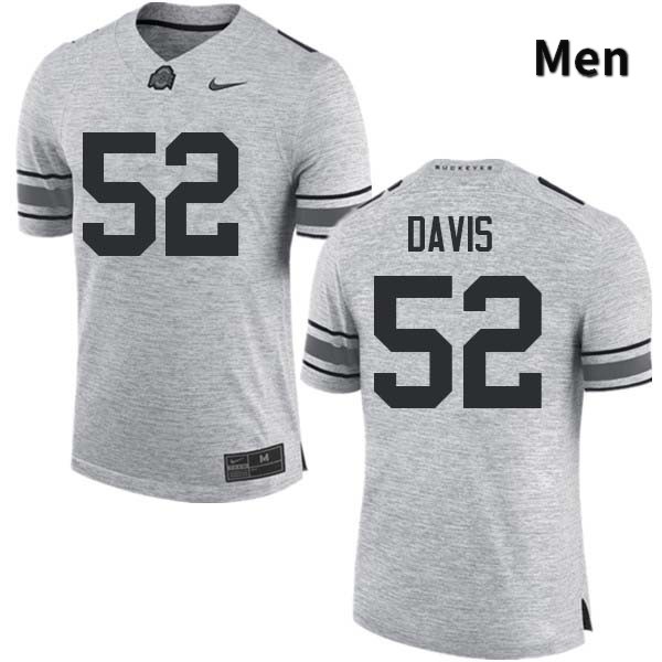 Ohio State Buckeyes Wyatt Davis Men's #52 Gray Authentic Stitched College Football Jersey